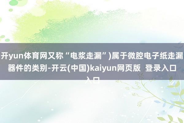 开yun体育网又称“电浆走漏”)属于微腔电子纸走漏器件的类别-开云(中国)kaiyun网页版  登录入口