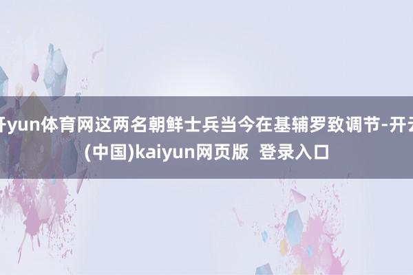 开yun体育网这两名朝鲜士兵当今在基辅罗致调节-开云(中国)kaiyun网页版  登录入口