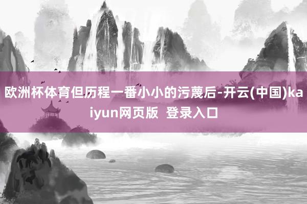 欧洲杯体育但历程一番小小的污蔑后-开云(中国)kaiyun网页版 登录入口