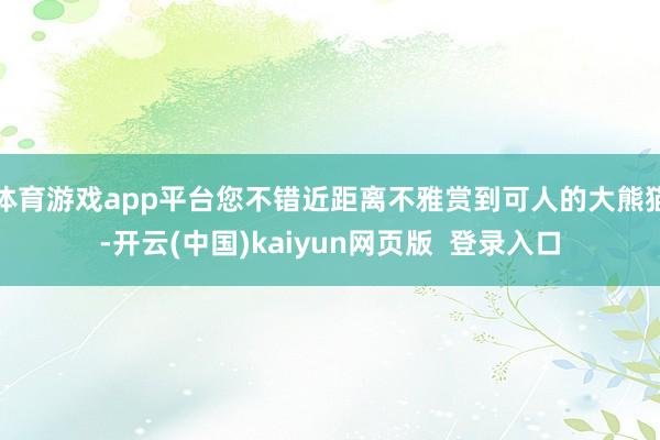 体育游戏app平台您不错近距离不雅赏到可人的大熊猫-开云(中国)kaiyun网页版  登录入口