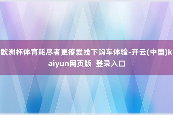 欧洲杯体育耗尽者更疼爱线下购车体验-开云(中国)kaiyun网页版  登录入口