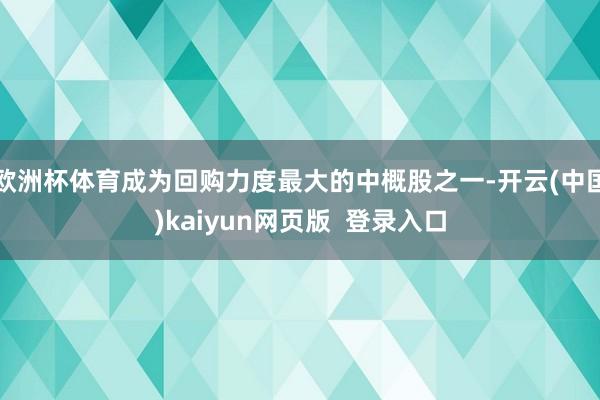 欧洲杯体育成为回购力度最大的中概股之一-开云(中国)kaiyun网页版  登录入口