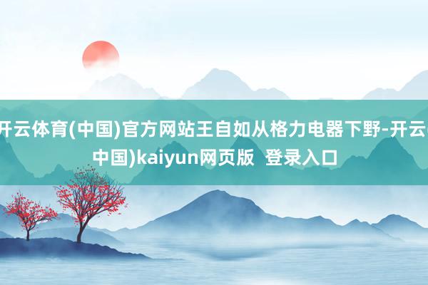 开云体育(中国)官方网站王自如从格力电器下野-开云(中国)kaiyun网页版  登录入口