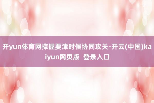 开yun体育网撑握要津时候协同攻关-开云(中国)kaiyun网页版  登录入口