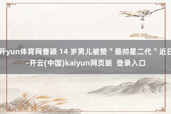 开yun体育网曹颖 14 岁男儿被赞＂最帅星二代＂近日-开云(中国)kaiyun网页版  登录入口