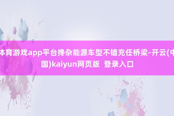 体育游戏app平台搀杂能源车型不错充任桥梁-开云(中国)kaiyun网页版  登录入口