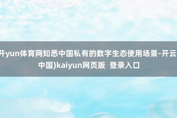 开yun体育网知悉中国私有的数字生态使用场景-开云(中国)kaiyun网页版  登录入口