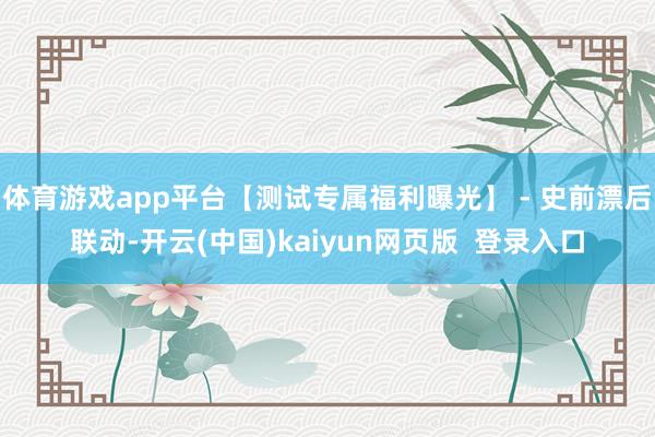 体育游戏app平台【测试专属福利曝光】 - 史前漂后联动-开云(中国)kaiyun网页版  登录入口