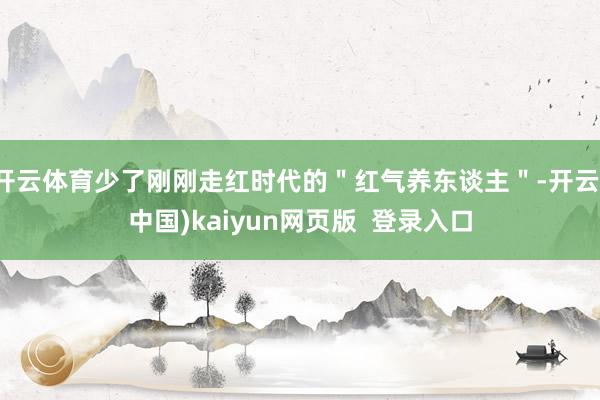 开云体育少了刚刚走红时代的＂红气养东谈主＂-开云(中国)kaiyun网页版  登录入口