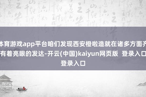 体育游戏app平台咱们发现西安橙啦造就在诸多方面齐有着亮眼的发达-开云(中国)kaiyun网页版  登录入口