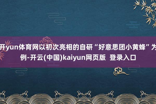开yun体育网以初次亮相的自研“好意思团小黄蜂”为例-开云(中国)kaiyun网页版  登录入口