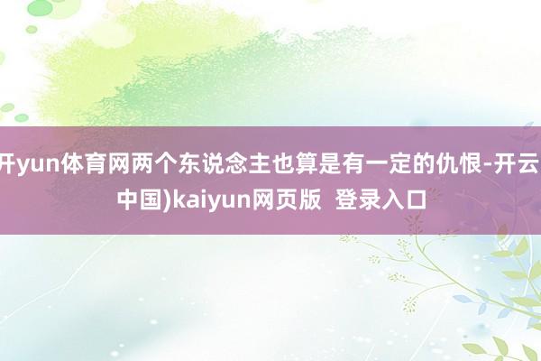 开yun体育网两个东说念主也算是有一定的仇恨-开云(中国)kaiyun网页版  登录入口