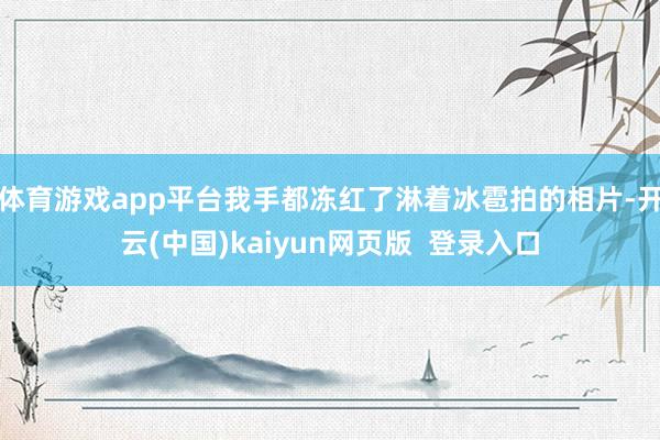 体育游戏app平台我手都冻红了淋着冰雹拍的相片-开云(中国)kaiyun网页版  登录入口
