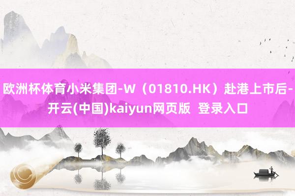 欧洲杯体育小米集团-W(01810.HK)赴港上市后-开云(中国)kaiyun网页版 登录入口