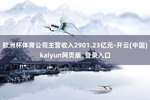 欧洲杯体育公司主营收入2901.23亿元-开云(中国)kaiyun网页版  登录入口