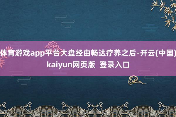体育游戏app平台大盘经由畅达疗养之后-开云(中国)kaiyun网页版  登录入口