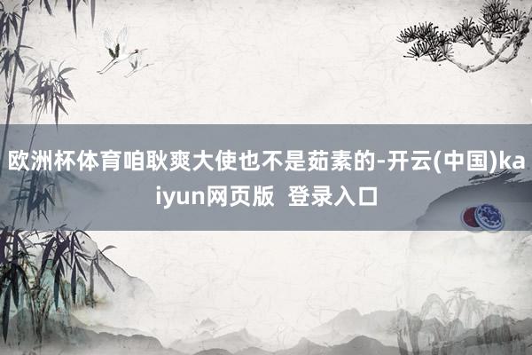 欧洲杯体育咱耿爽大使也不是茹素的-开云(中国)kaiyun网页版 登录入口