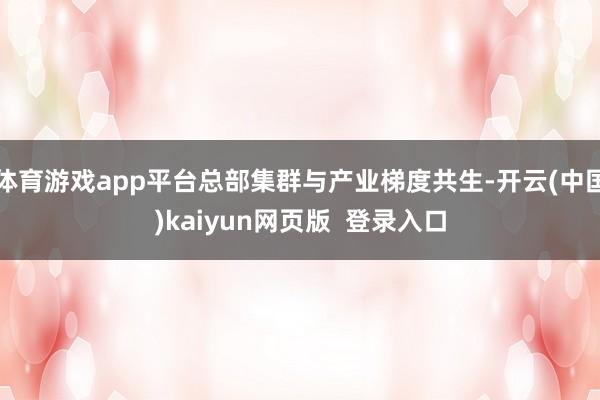 体育游戏app平台总部集群与产业梯度共生-开云(中国)kaiyun网页版  登录入口