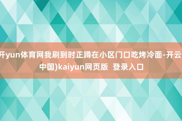 开yun体育网我刷到时正蹲在小区门口吃烤冷面-开云(中国)kaiyun网页版  登录入口