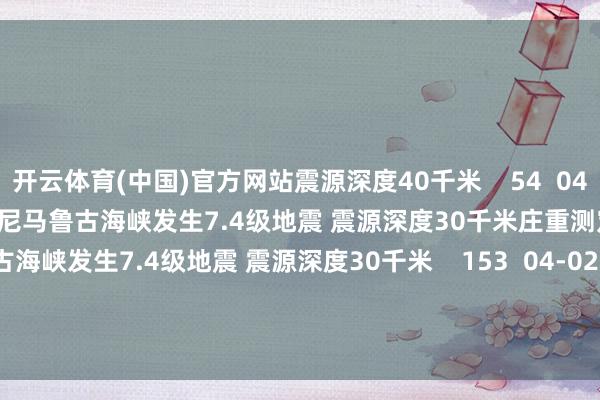 开云体育(中国)官方网站震源深度40千米    54  04-02 11:50     庄重测定：印尼马鲁古海峡发生7.4级地震 震源深度30千米庄重测定：印尼马鲁古海峡发生7.4级地震 震源深度30千米    153  04-02 07:16     一财最热      点击关闭-开云(中国)kaiyun网页版  登录入口