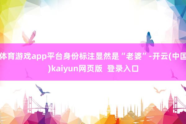 体育游戏app平台身份标注显然是“老婆”-开云(中国)kaiyun网页版  登录入口