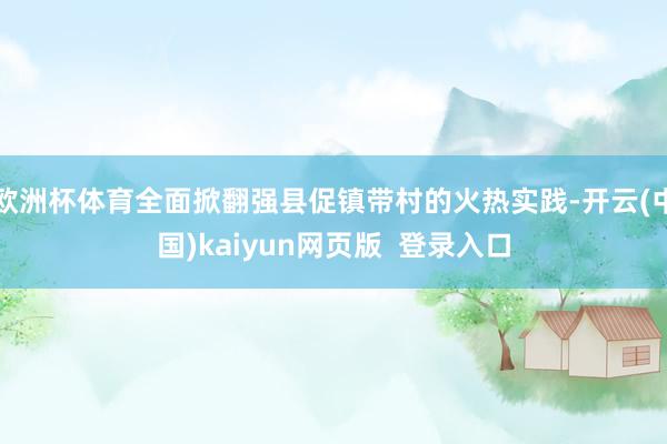 欧洲杯体育全面掀翻强县促镇带村的火热实践-开云(中国)kaiyun网页版  登录入口