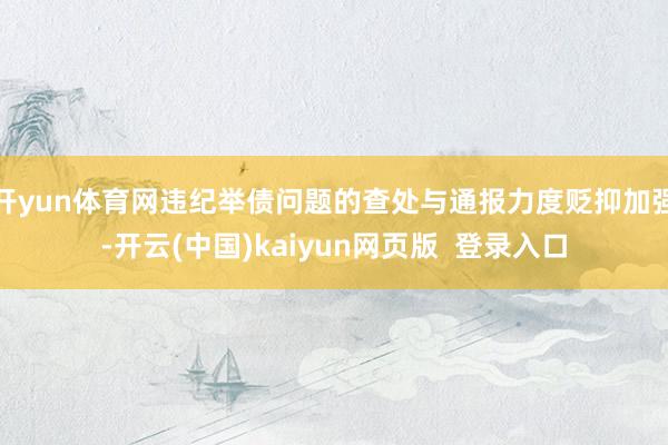 开yun体育网违纪举债问题的查处与通报力度贬抑加强-开云(中国)kaiyun网页版  登录入口