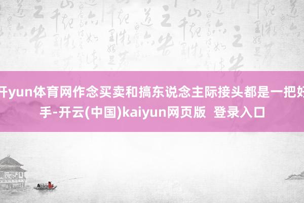 开yun体育网作念买卖和搞东说念主际接头都是一把好手-开云(中国)kaiyun网页版  登录入口