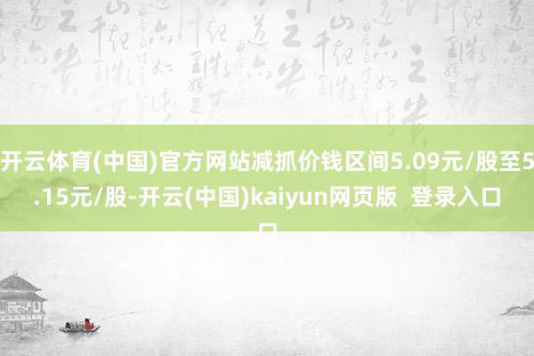 开云体育(中国)官方网站减抓价钱区间5.09元/股至5.15元/股-开云(中国)kaiyun网页版  登录入口